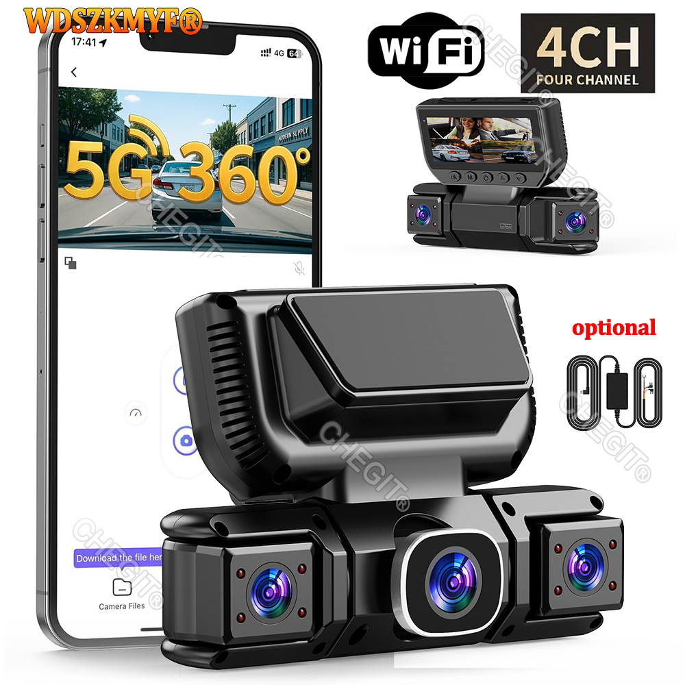 新型WIFI 4チャンネル360度車載DVR 1080Pビデ - Dash Cam 360 Degree Panoramic のレビューと価格