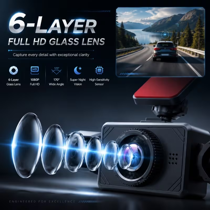 3/4チャンネル1080Pドライブレコーダー、回転式レンズH - Dash Cam 3 Channel 1080P のレビューと価格