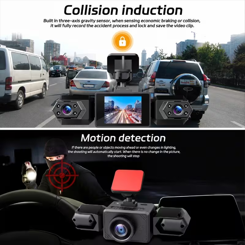 3/4チャンネル1080Pドライブレコーダー、回転式レンズH - Dash Cam 3 Channel 1080P のレビューと価格