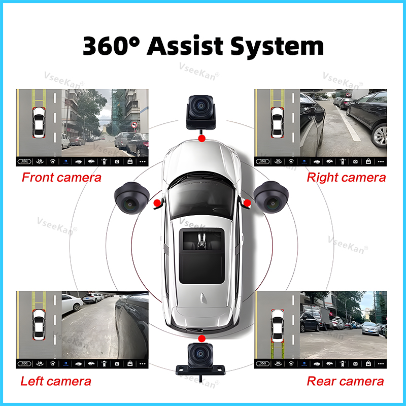 車載用360度全方位表示システム。WDRカメラ搭載で、夜間で - Dash Cam With Parking Monitor のレビューと価格