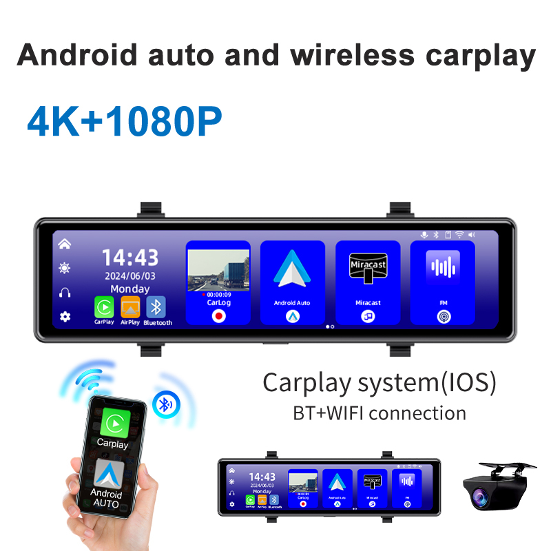 Acceo 4K ドライブレコーダー バックミラー型 車載カ - Dash Cam Rear View Mirror 12 Inch のレビューと価格
