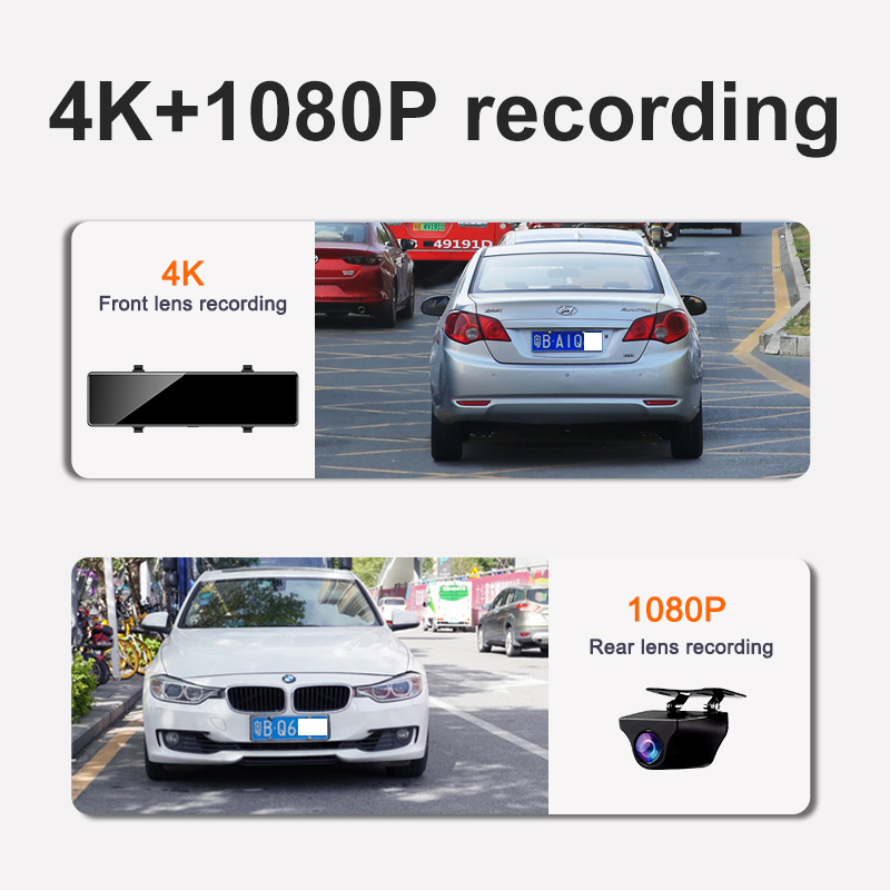 Acceo 4K ドライブレコーダー バックミラー型 車載カ - Dash Cam Rear View Mirror 12 Inch のレビューと価格