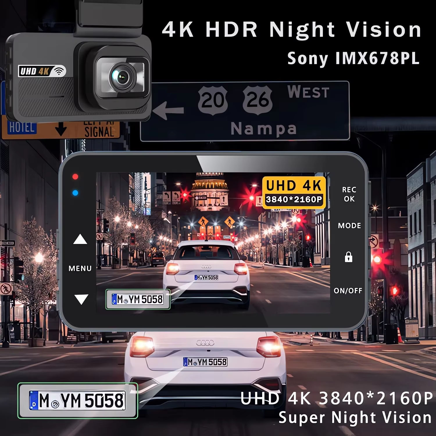 4K+2.5K ドライブレコーダー WIFI ADAS GP - Dash Cam 4K Sony Starvis のレビューと価格