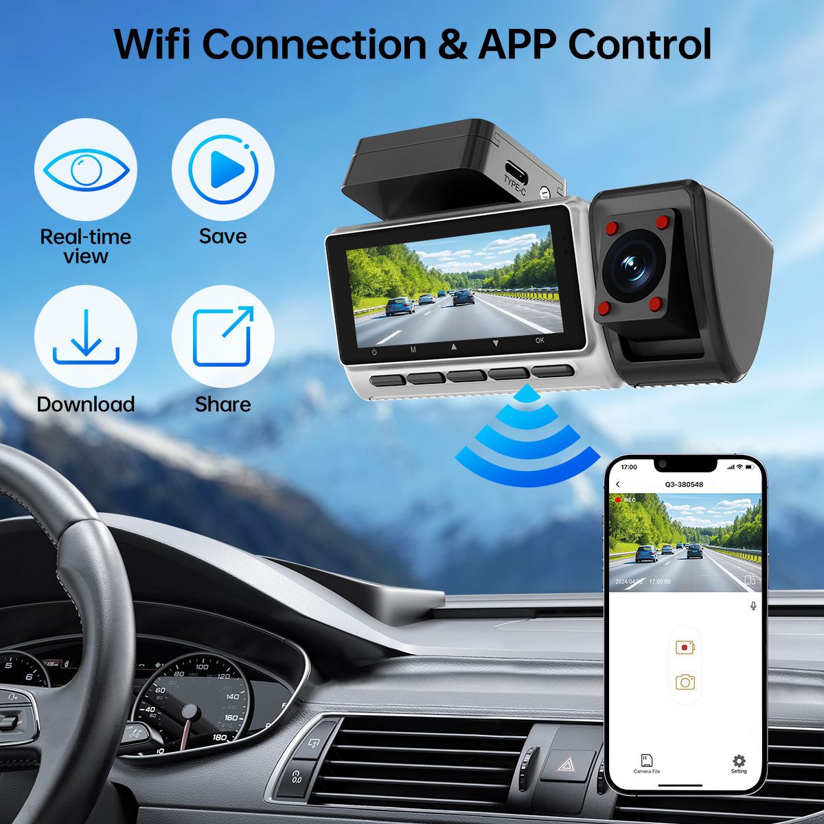 新型クロスボーダー対応トリプル録画2K駐車監視360度パノラ - Dash Cam 360 Degree Panoramic のレビューと価格