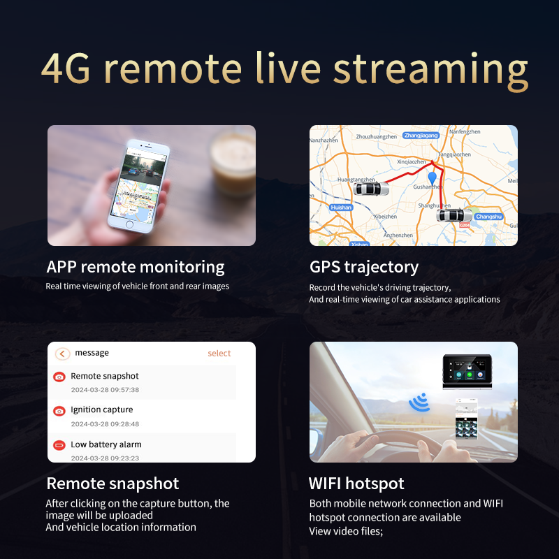 ホットセール車載ブラックボックス Wifi GPS 4G 2 - Dash Cam 2K Dual Lens のレビューと価格