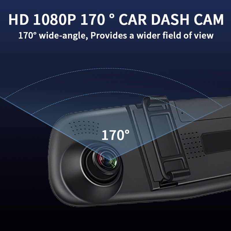 車載用ドライブレコーダー。4.5インチのミラー型ディスプレイ - Dash Cam 3 Channel 1080P のレビューと価格
