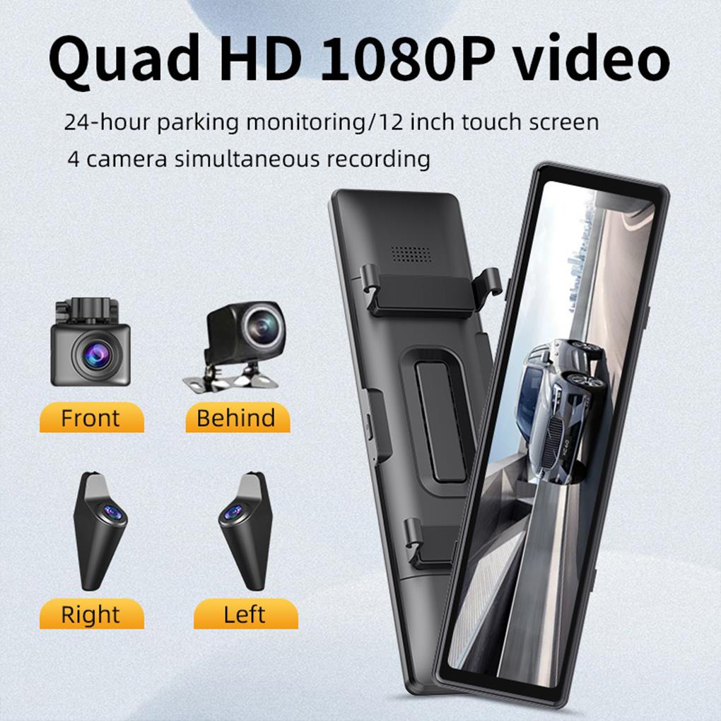車のリアビューダッシュボードカメラ,12インチ,1080p, - Dash Cam Rear View Mirror 12 Inch のレビューと価格