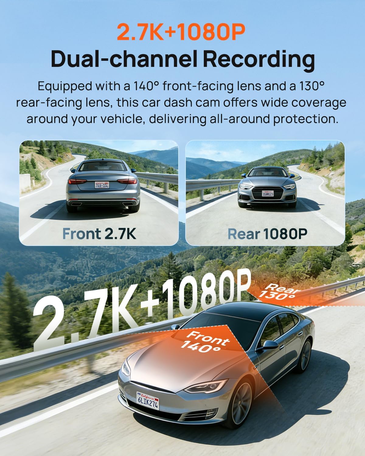 デュアルダッシュカム 1944P 1080P STARVIS - Dual Dash Cam With Gps Wifi のレビューと価格