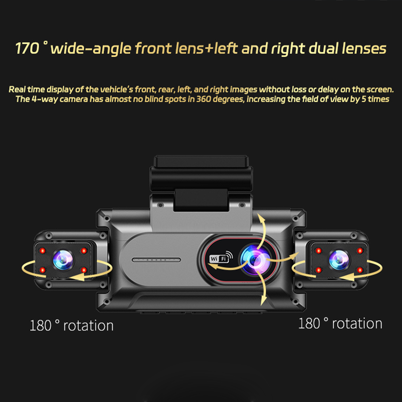4チャンネルダッシュカム 1080Pドライブレコーダー Wi - Dash Cam Night Vision Infrared のレビューと価格
