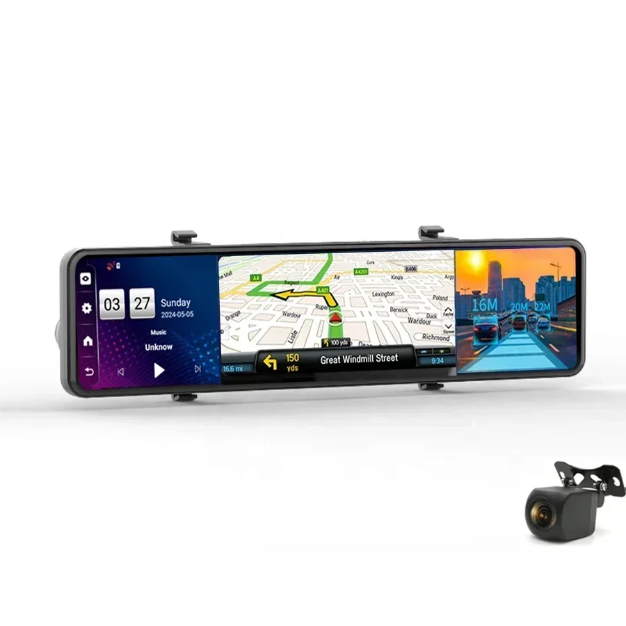 12インチ ドライブレコーダー 4G GPSナビゲーション  - Dash Cam Rear View Mirror 12 Inch のレビューと価格
