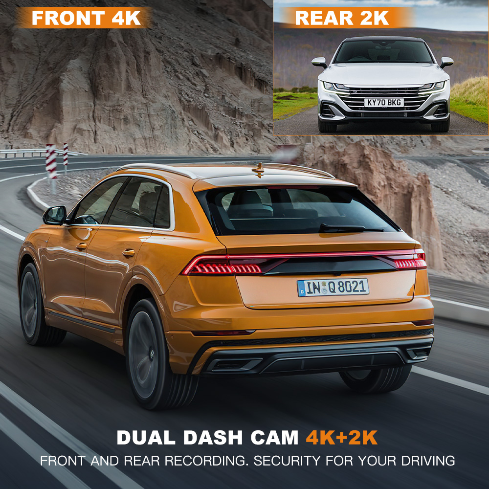 ドライブレコーダー 4K+1080P デュアルカメラ 車載カ - Dual Dash Cam With Gps Wifi のレビューと価格