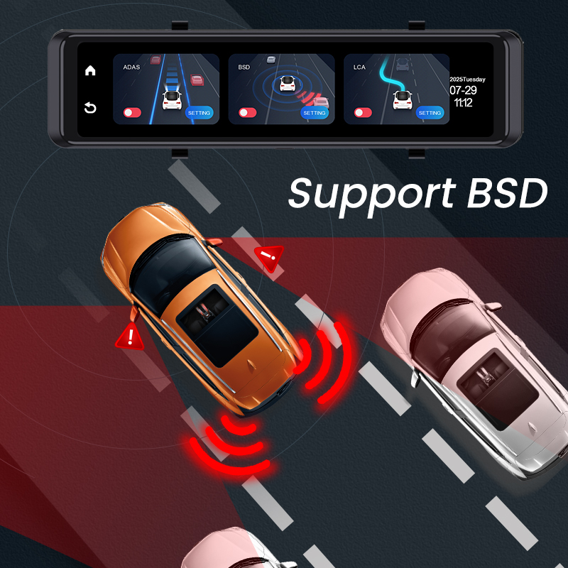 4K対応ドライブレコーダー、4G LTE車載カメラ、11.2 - Dash Cam Mirror Backup Camera のレビューと価格