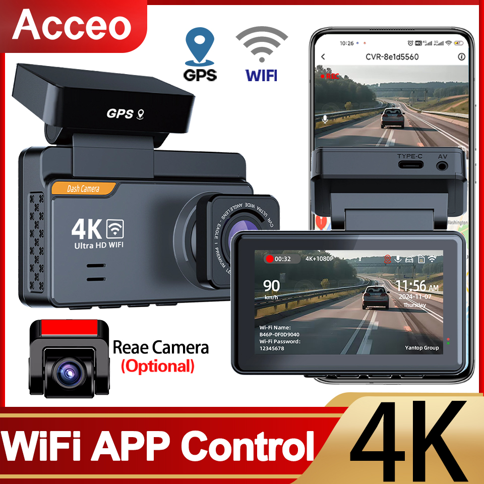 4K対応ドライブレコーダー。オプションで1080Pのリアカメ - Dash Cam 4K Sony Starvis のレビューと価格