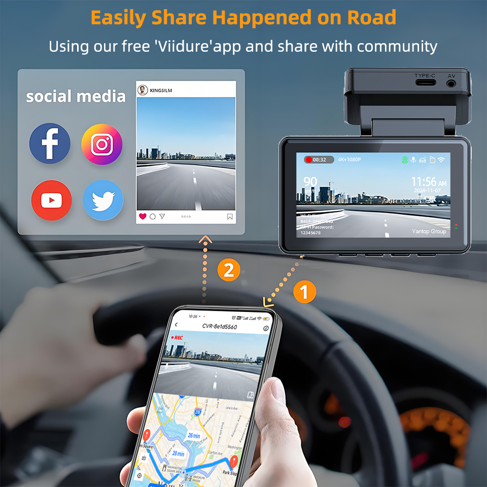 4K対応ドライブレコーダー。オプションで1080Pのリアカメ - Dash Cam 4K Sony Starvis のレビューと価格