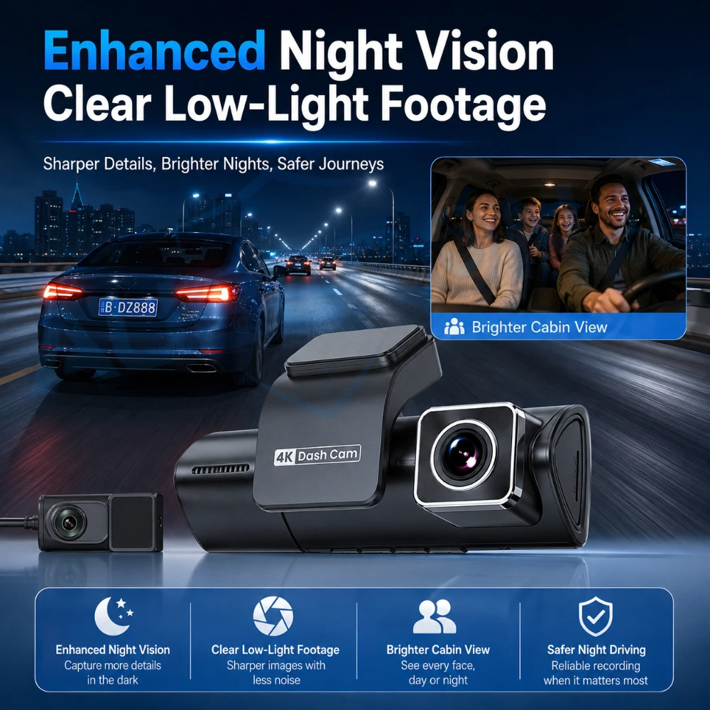 3チャンネルドライブレコーダー 4K 前部/キャビン/後部  - Dash Cam 3 Channel 1080P のレビューと価格