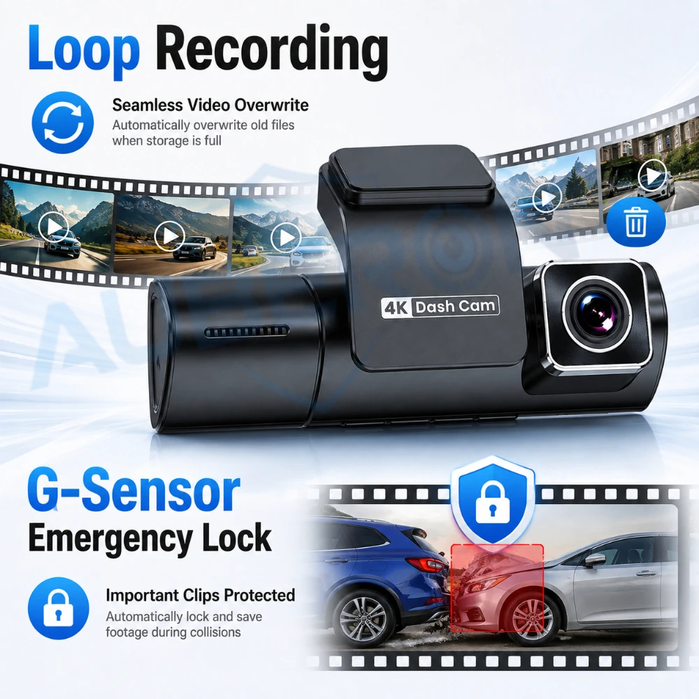 3チャンネルドライブレコーダー 4K 前部/キャビン/後部  - Dash Cam 3 Channel 1080P のレビューと価格