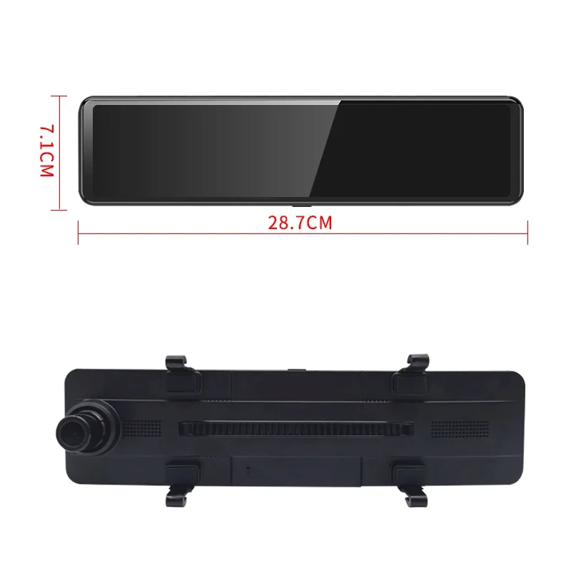 12インチ 1080P ミラー型ドライブレコーダー 前後内蔵 - Dash Cam 3 Channel 1080P のレビューと価格