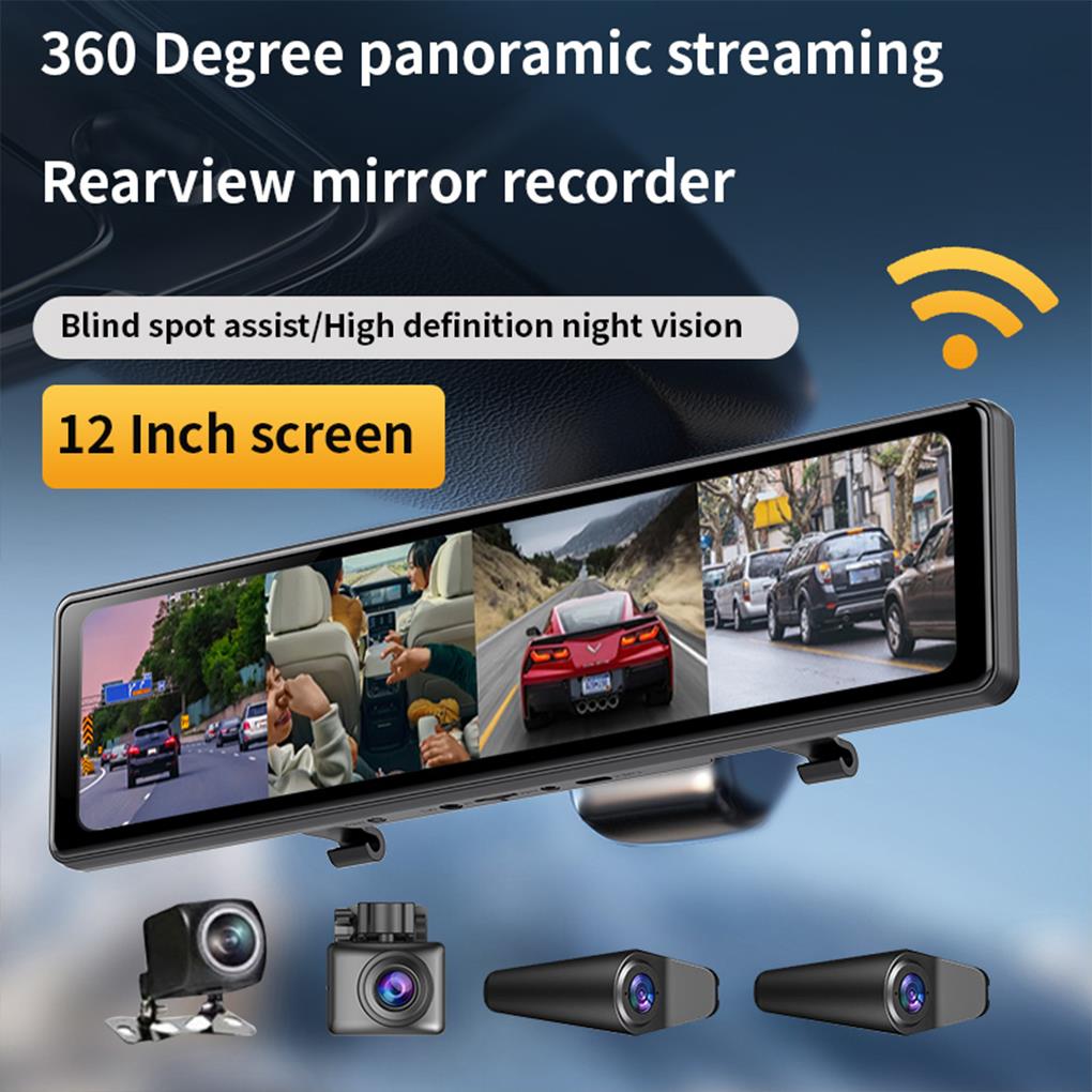 車のリアビューダッシュボードカメラ,12インチ,1080p, - Dash Cam Rear View Mirror 12 Inch のレビューと価格
