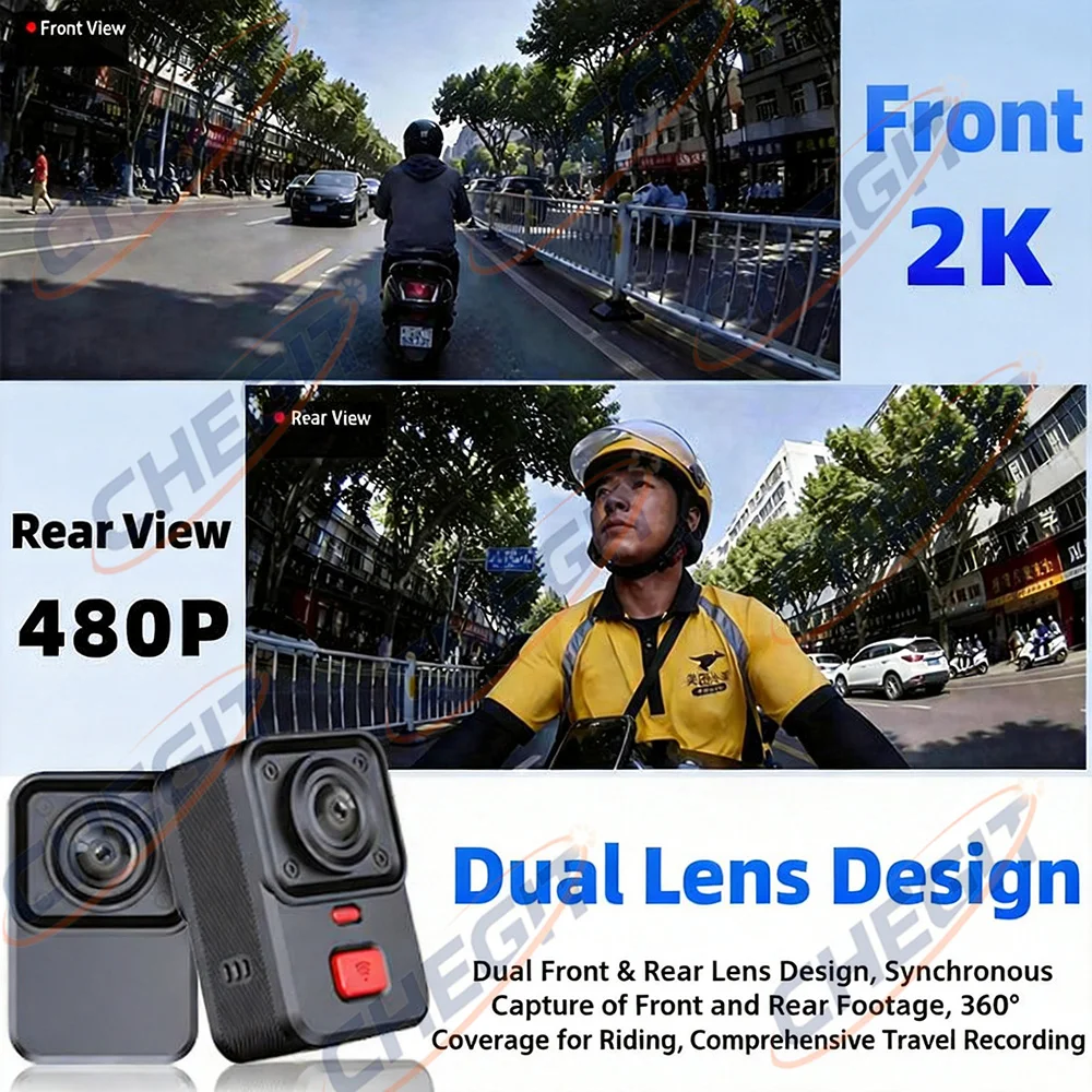 2KデュアルレンズHDバイク用ドライブレコーダーIP66防水 - Dual Dash Cam With Gps Wifi のレビューと価格