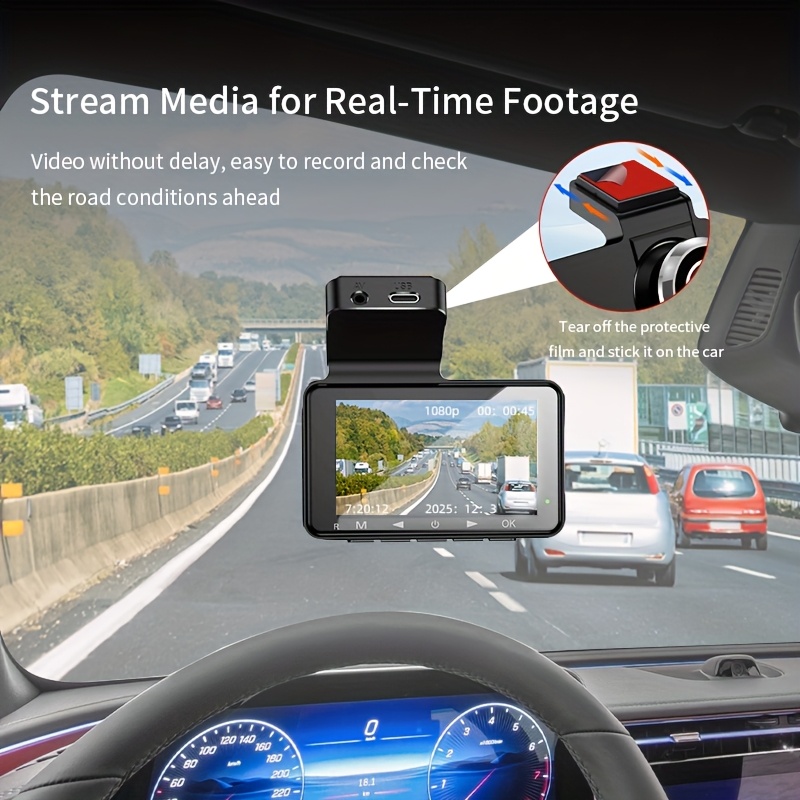 デュアルカメラ搭載ドライブレコーダー。フロント/リアのレンズ - Dash Cam Night Vision Infrared のレビューと価格