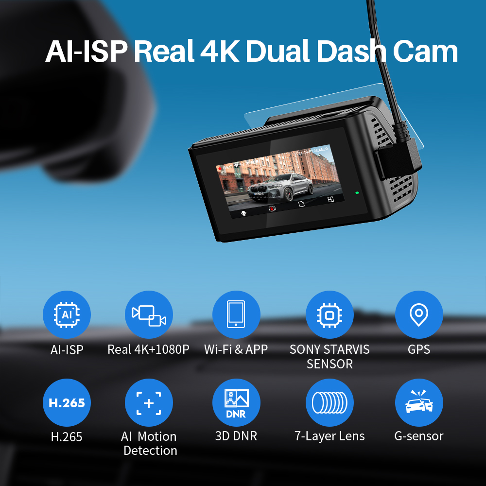KAWA ドライブレコーダー D11 4K 前後2チャンネル - Dash Cam 4K Sony Starvis のレビューと価格